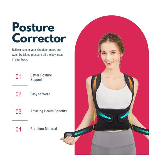 Posture Corrector Belt Pro for Men & Women | Adjustable Back Support Brace for Spine Alignment, Shoulder & Upper Back Pain Relief | Comfortable & Breathable Material